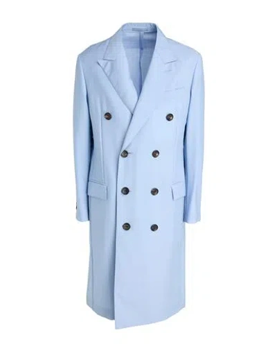 Lanvin Man Overcoat & Trench Coat Light Blue Size 36 Mohair Wool, Wool