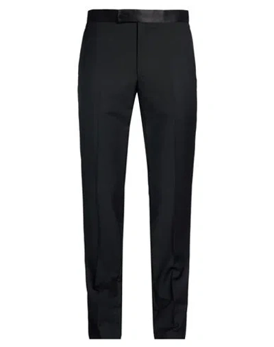 Lanvin Man Pants Black Size 28 Virgin Wool, Mohair Wool, Silk, Polyester