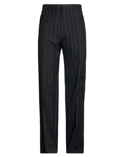 Lanvin Man Pants Black Size 32 Wool, Polyester, Silk