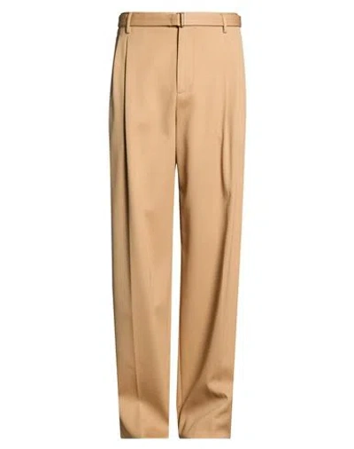 Lanvin Man Pants Camel Size 30 Wool In Beige
