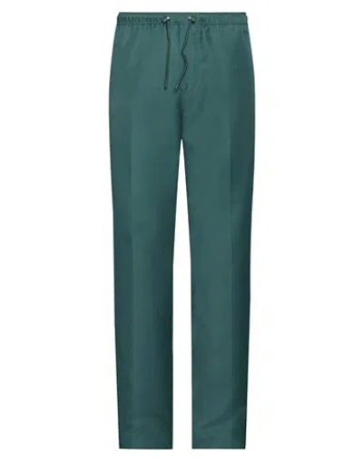 Lanvin Man Pants Dark Green Size 34 Polyester