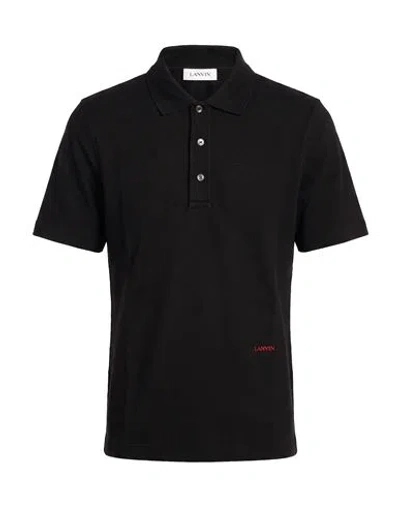 Lanvin Man Polo Shirt Black Size Xl Cotton
