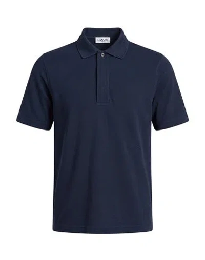 Lanvin Man Polo Shirt Blue Size Xl Cotton