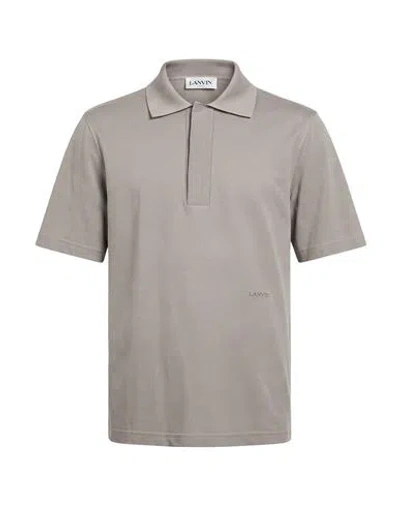 Lanvin Man Polo Shirt Khaki Size Xl Cotton In Gray