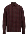 Lanvin Man Shirt Burgundy Size 16 Cotton In Red