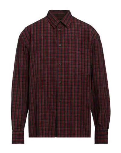 Lanvin Man Shirt Burgundy Size 16 Cotton In Red