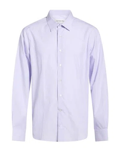 Lanvin Man Shirt Lilac Size 16 ½ Cotton In Blue