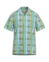 Lanvin Multicolor Check Pattern Cotton Camp Collar Shirt In Blue
