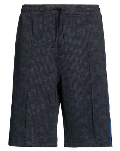 Lanvin Man Shorts & Bermuda Shorts Midnight Blue Size L Viscose, Polyester, Polyamide, Elastane In Gray