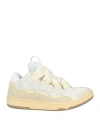 Lanvin Man Sneakers Beige Size 9 Calfskin, Polyester In Neutral