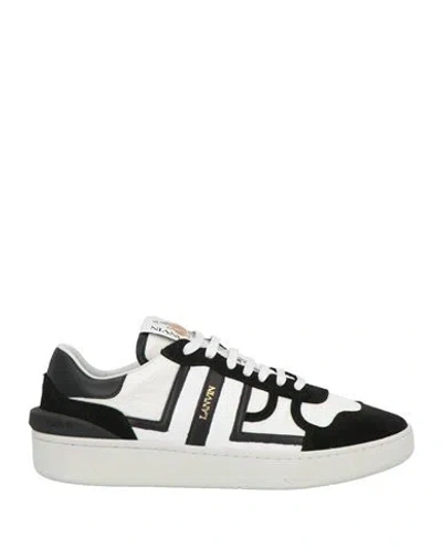 LANVIN LANVIN MAN SNEAKERS BLACK SIZE 7 CALFSKIN, POLYESTER