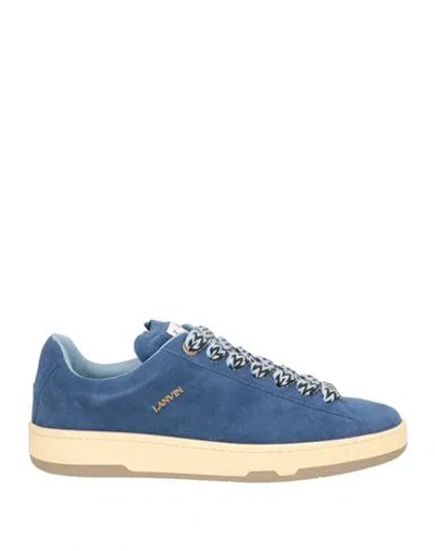 Lanvin Man Sneakers Blue Size 10 Calfskin