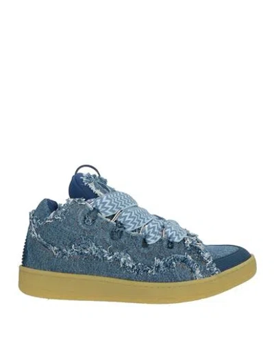 Lanvin Man Sneakers Blue Size 10 Cotton