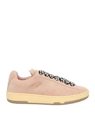 Lanvin Man Sneakers Blush Size 11 Calfskin In Pink
