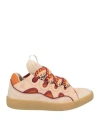 Lanvin Man Sneakers Blush Size 9 Polyester, Polyamide, Cow Leather, Elastane In Pink