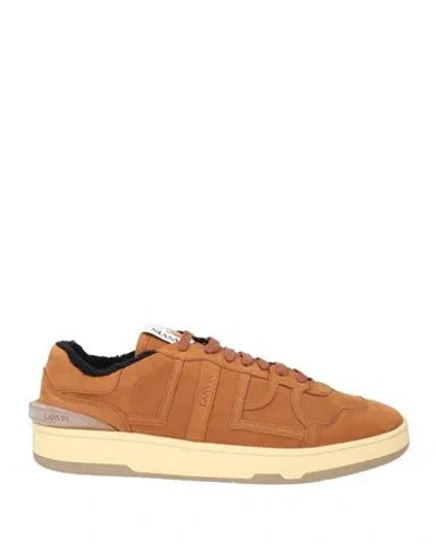Lanvin Man Sneakers Camel Size 9 Leather In Brown