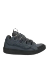 Lanvin Man Sneakers Midnight Blue Size 9 Leather In Blue