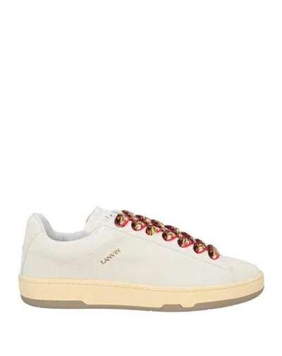 LANVIN LANVIN MAN SNEAKERS OFF WHITE SIZE 9 CALFSKIN