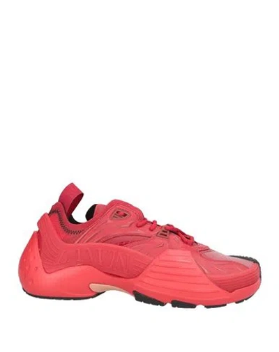 Lanvin Man Sneakers Red Size 9 Polyurethane, Polyester