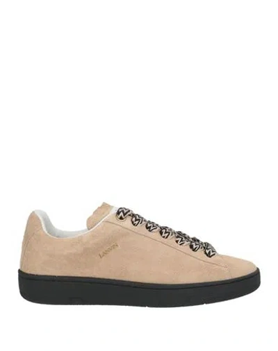 Lanvin Man Sneakers Sand Size 10 Calfskin In Brown