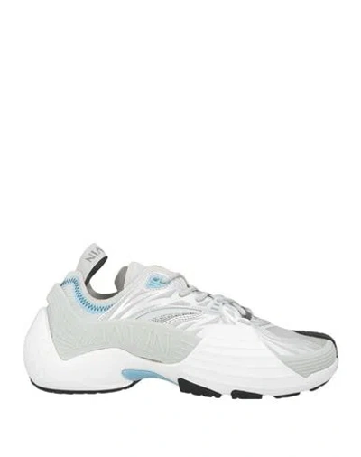 LANVIN LANVIN MAN SNEAKERS SILVER SIZE 8 POLYURETHANE, POLYESTER, THERMOPLASTIC POLYURETHANE, NYLON