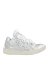 Lanvin Curb Sneakers Metallic Effect In Silver