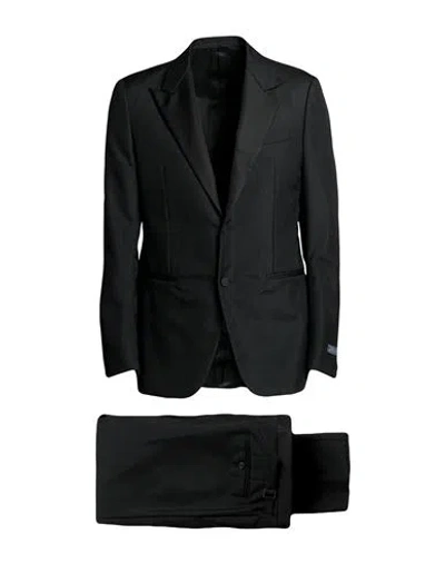 Lanvin Man Suit Black Size 42 Mohair Wool