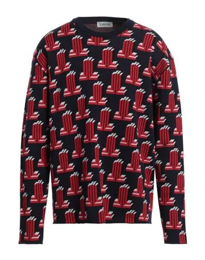 Lanvin Man Sweater Midnight Blue Size Xxl Merino Wool