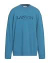 Lanvin Man Sweatshirt Azure Size L Cotton, Polyester, Elastane In Blue