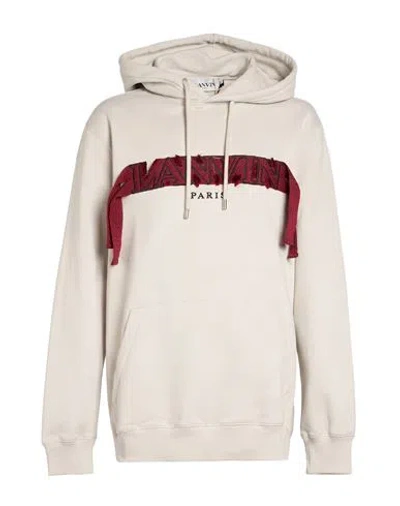 Lanvin Man Sweatshirt Beige Size Xl Polyester In Neutral