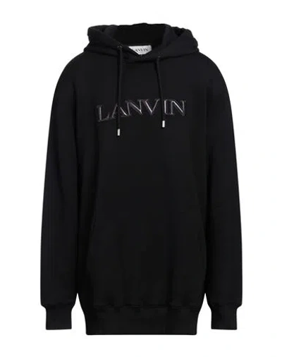LANVIN LANVIN MAN SWEATSHIRT BLACK SIZE L COTTON, POLYAMIDE