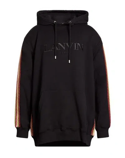 Lanvin Man Sweatshirt Black Size L Cotton, Polyester, Elastane