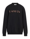 Lanvin Man Sweatshirt Black Size Xl Cotton, Polyester, Elastane