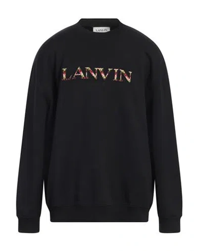 Lanvin Man Sweatshirt Black Size Xl Cotton, Polyester, Elastane