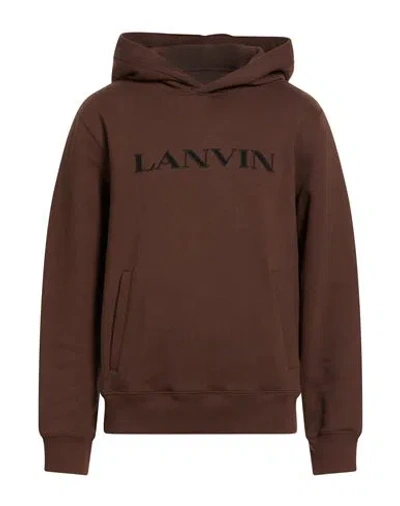 Lanvin Man Sweatshirt Chocolate Brown Size L Cotton