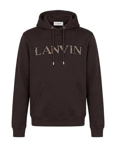 Lanvin Man Sweatshirt Dark Brown Size S Cotton