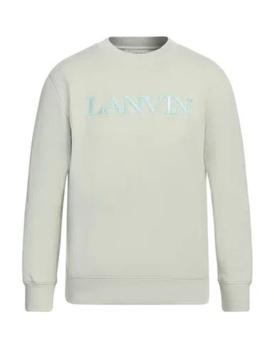 LANVIN LANVIN MAN SWEATSHIRT LIGHT GREEN SIZE L COTTON, POLYESTER, ELASTANE