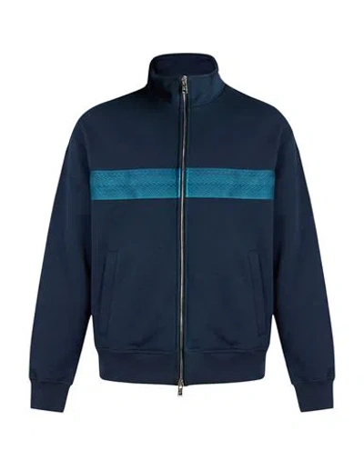 Lanvin Man Sweatshirt Navy Size Xl Cotton In Blue