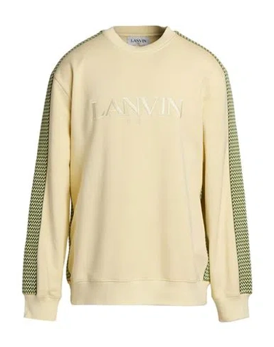 Lanvin Man Sweatshirt Pastel Yellow Size Xl Cotton, Polyester, Elastane In Neutral