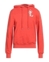 Lanvin Man Sweatshirt Tomato Red Size M Cotton, Polyester, Viscose, Elastane In Tomato Red