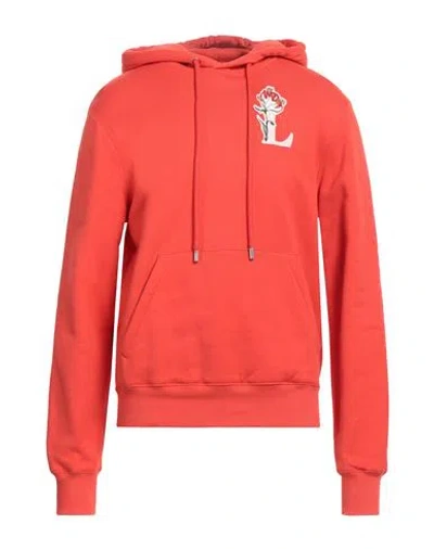 Lanvin Man Sweatshirt Tomato Red Size M Cotton, Polyester, Viscose, Elastane