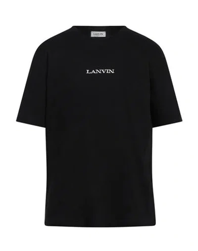 LANVIN LANVIN MAN T-SHIRT BLACK SIZE L COTTON, POLYESTER