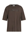 Lanvin Logo T-shirt With Curb Branded Stripes In Green