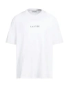 Lanvin Logo Embroidery Oversized Cotton T-shirt In Optic White