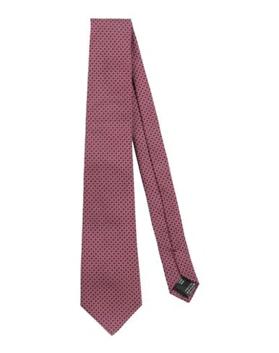 Lanvin Man Ties & Bow Ties Burgundy Size - Silk