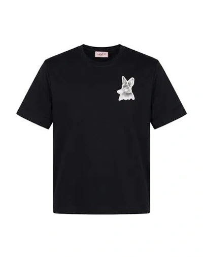 Lanvin Man T-shirt Black Size Xs Cotton, Polyester