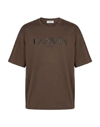 Lanvin Man T-shirt Brown Size Xxl Cotton