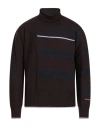 Lanvin Man Turtleneck Dark Brown Size L Virgin Wool, Alpaca Wool, Cotton, Polyamide In Brown