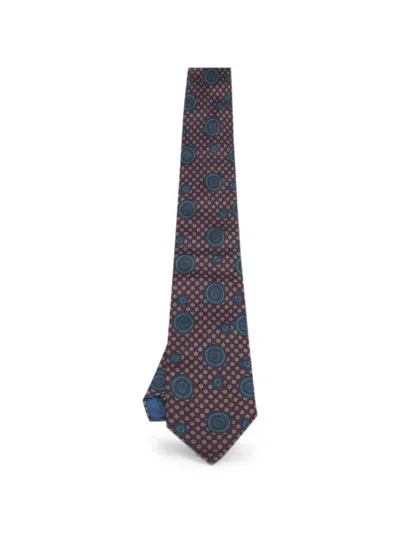 Pre-owned Lanvin Mandala-print Silk Tie In Purple