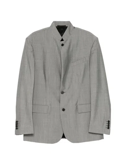 Lanvin Mandarin-collar Long-sleeve Blazer In Gray